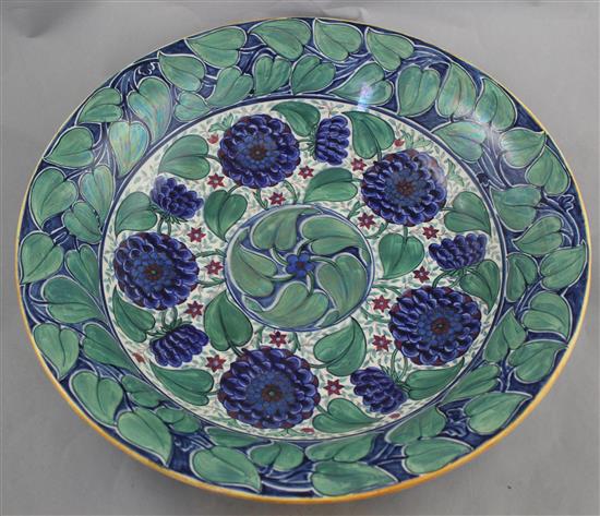 Louise and Alfred Powell with Millicent Taplin design for Wedgwood. A Persian lustre pottery charger, c.1920, 40cm